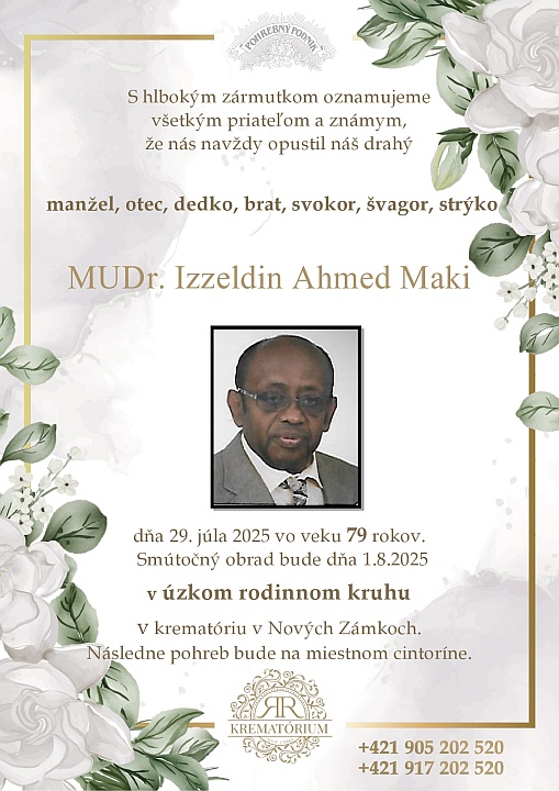 Parte pre Maki Izzeldin Ahmed MUDr.