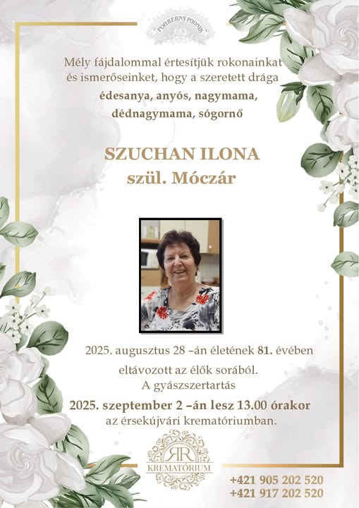 Parte pre Szuchan Ilona szül. Móczár