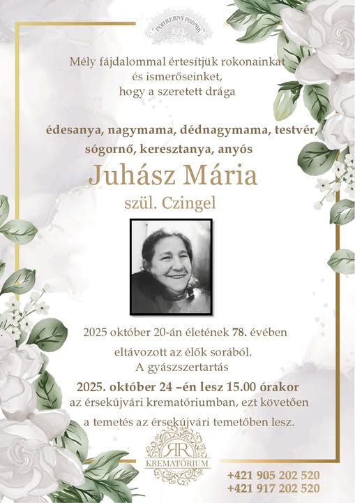 Parte pre Juhász Mária szül. Czingel