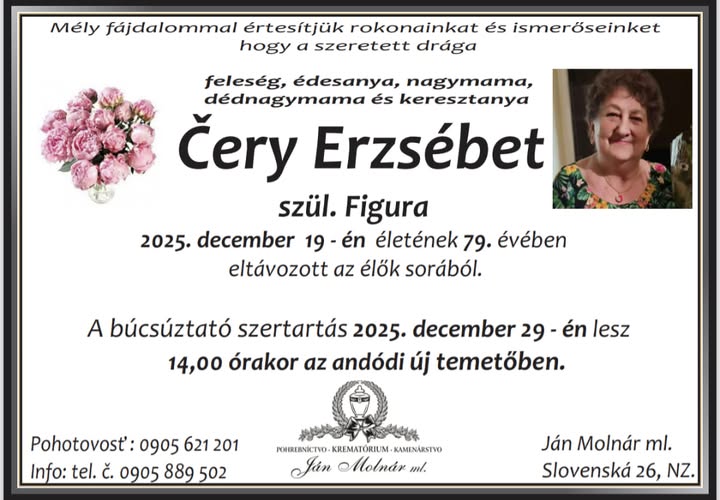 Parte pre Čery Erzsébet szül. Figura