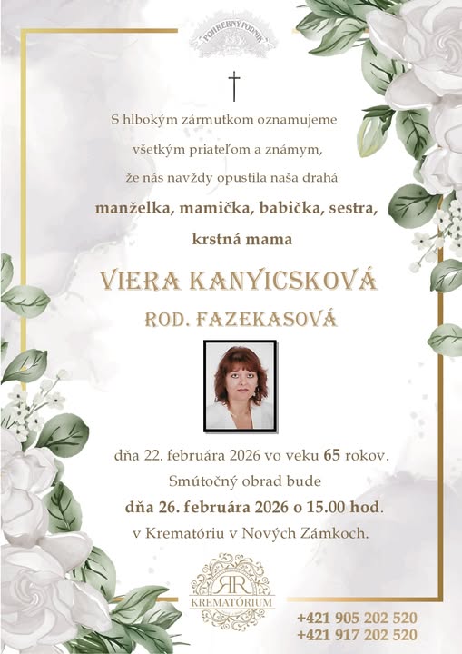 Parte pre Kanyicsková Viera rod. Fazekasová